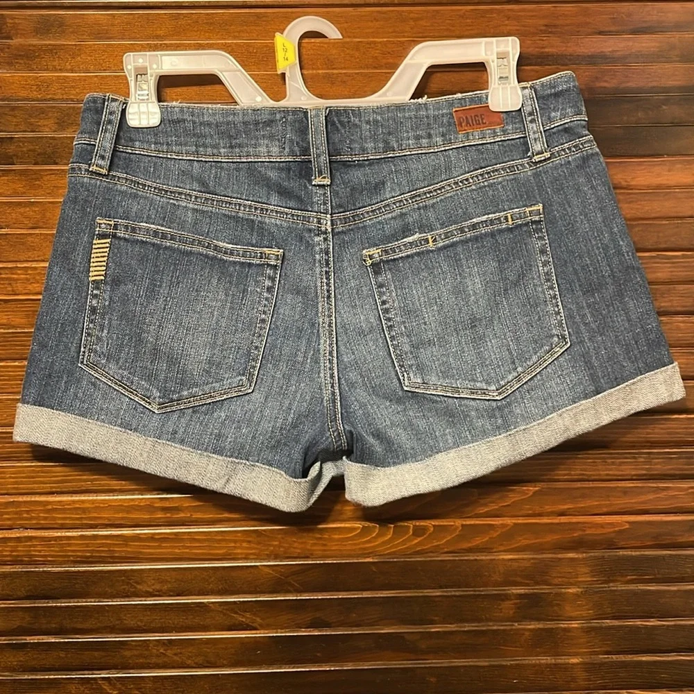 Paige Distressed Denim Shorts - Picture 7 of 10